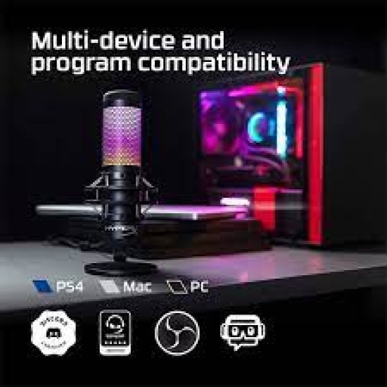 HyperX QuadCast S – RGB USB Condenser Microphone for PC, PS4, PS5 and Mac