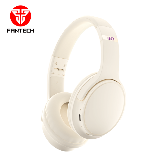 FANTECH WH03 GO MOVE Bluetooth 5.0 Wireless Headphone Dual Connection - BEIGE
