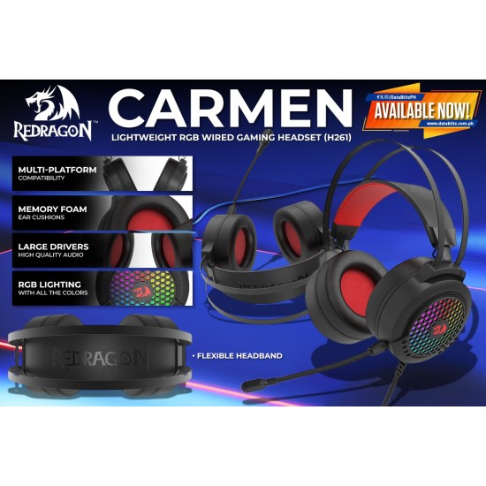 REDRAGON CARMEN H261 RGB GAMING HEADSET