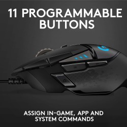 Logitech G502 HERO High Performance Wired Gaming Mouse, HERO 25K Sensor, 25,600 DPI, RGB, Adjustable Weights, 11 Programmable Buttons, On-Board Memory, PC / Mac COPY Logitech G502 HERO High Performance Wired Gaming Mouse, HERO 25K Sensor, 25,600 DPI, RGB, Adjustable Weights, 11 Programmable Buttons, On-Board Memory, PC / Mac COPY