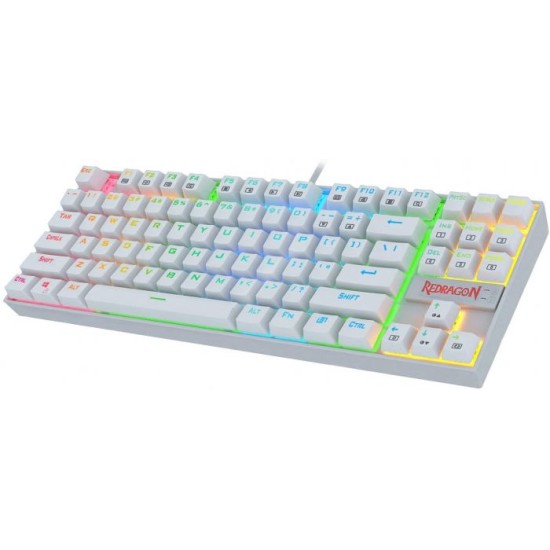 Redragon K552 KUMARA 87 Keys Mechanical Gaming Keyboard RGB LED Backlit Wired Anti-Dust Proof Red Switches - White