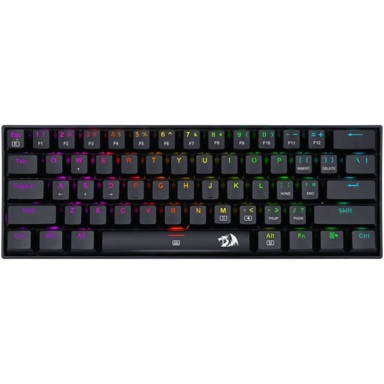 Redragon K630 Dragonborn 60% Wired RGB Compact Mechanical 61 Keys Linear Red Switch -Black