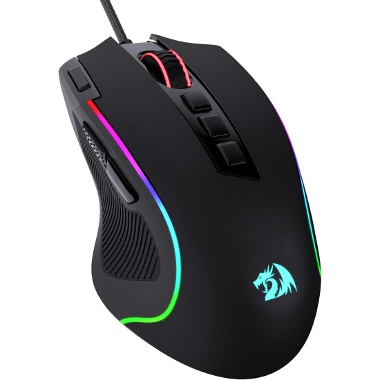 Redragon M612 Predator RGB Gaming Mouse, 8000 DPI Wired Optical Gamer Mouse with 11 Programmable Buttons & 5 Backlit Modes, Software Supports DIY Keybinds Rapid Fire Button