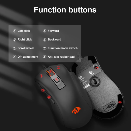 REDRAGON G881 USB com fio Gaming Mouse 6200 DPI 6