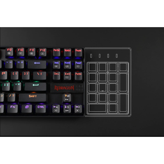 Redragon K552 KUMARA 87 Keys Mechanical Gaming Keyboard RGB LED Backlit Wired Anti-Dust Proof Blue Switches - Black كيبورد