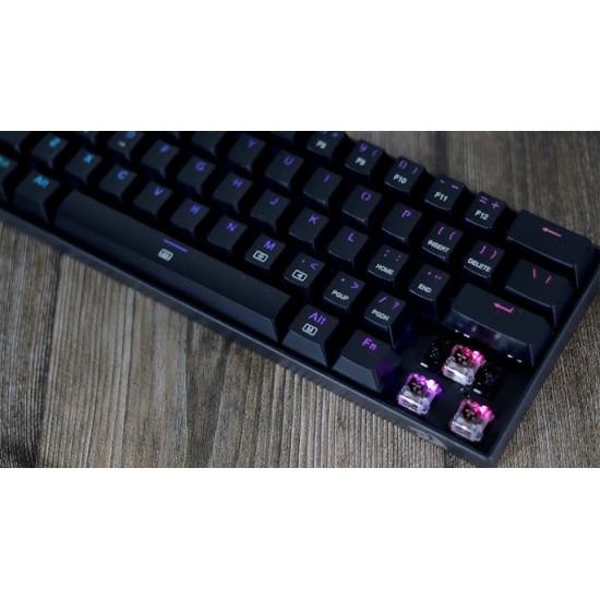 Redragon K630 Dragonborn 60% Wired RGB Compact Mechanical 61 Keys Linear Red Switch -Black