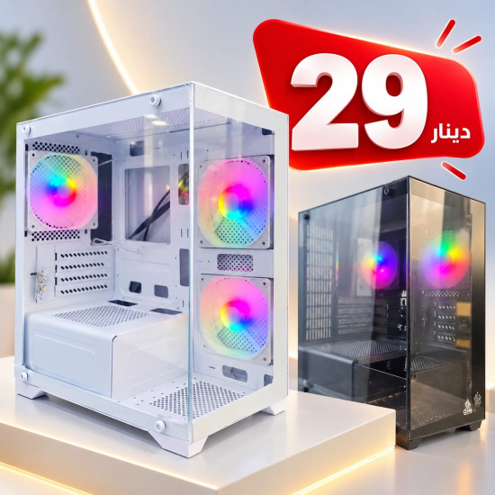CASE GAMING NORMAL 3 FAN RGB ZIMABDK LOGO