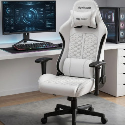 Play Master Pro Gamer Gaming Chair: Ergonomic Design / Removable Headrest & Lumbar Cushions / High-Quality Durable Materials / Fully Adjustable Mechanisms.